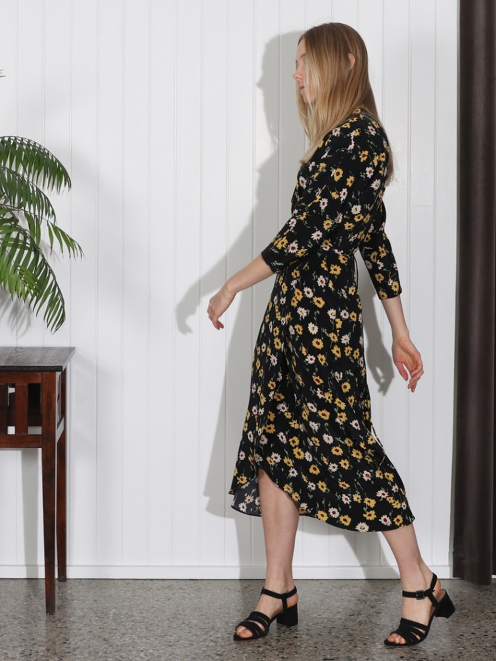 Store No. 6 Viola silk floral wrap dress black no.6 maryam nassir zadeh XS S